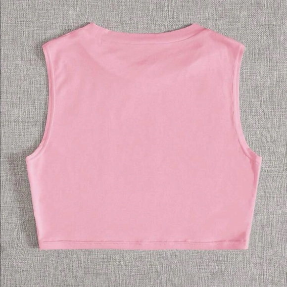 Pink Crop Tank Top - Picture 2 of 2